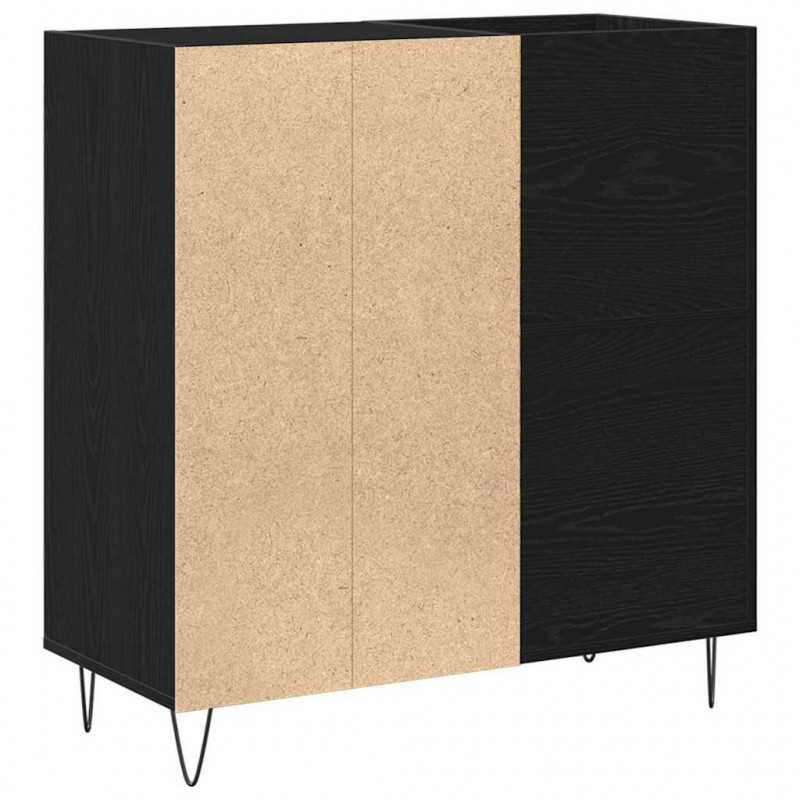 Szafka na płyty winylowe z półką Czarny Dąb 85 x 38 x 89 cm