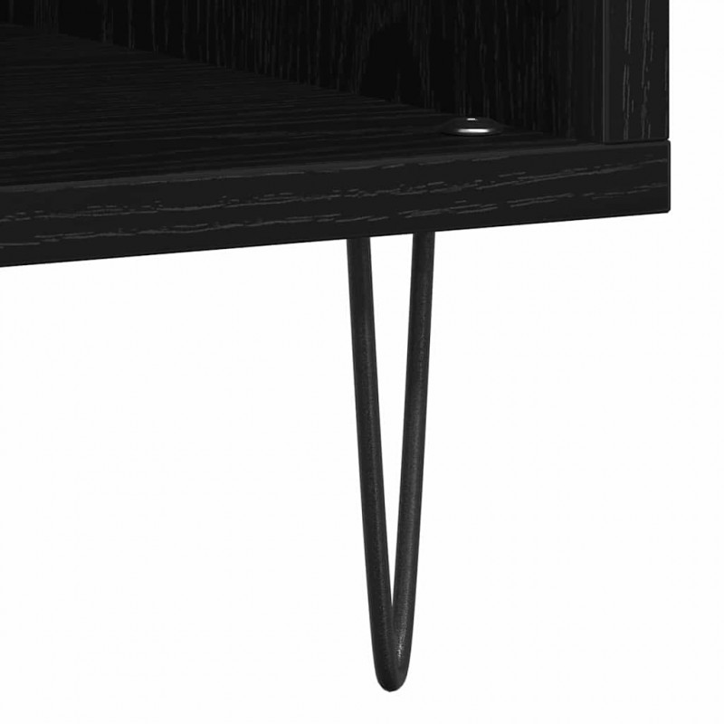 Szafka na płyty winylowe z półką Czarny Dąb 85 x 38 x 89 cm