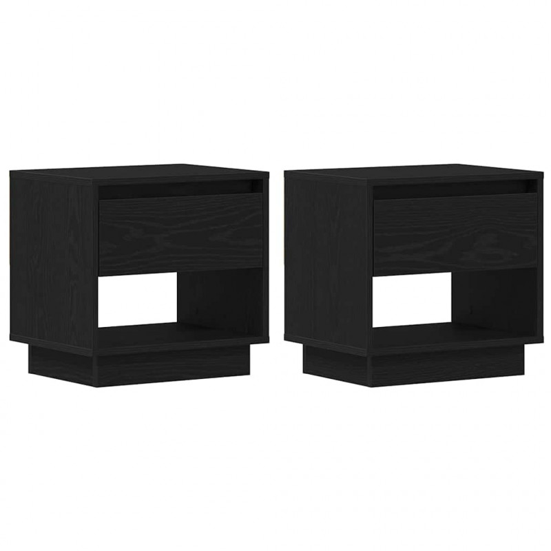 Szafka Nocna z szufladą 2 pcs Czarny Dąb 45 x 34 x 44 cm