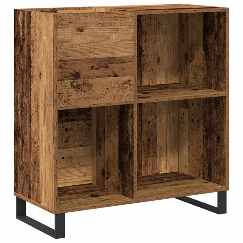 Szafka na płyty winylowe z półką Stare drewno 85 x 38 x 89 cm
