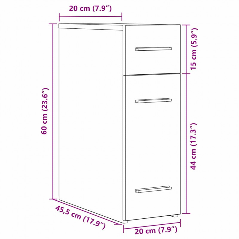 Szafka apteczna Czarny dąb 20 x 45.5 x 60 cm
