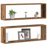 Półki ścienne z półką 2 pcs Stare drewno 80 x 15 x 26 cm