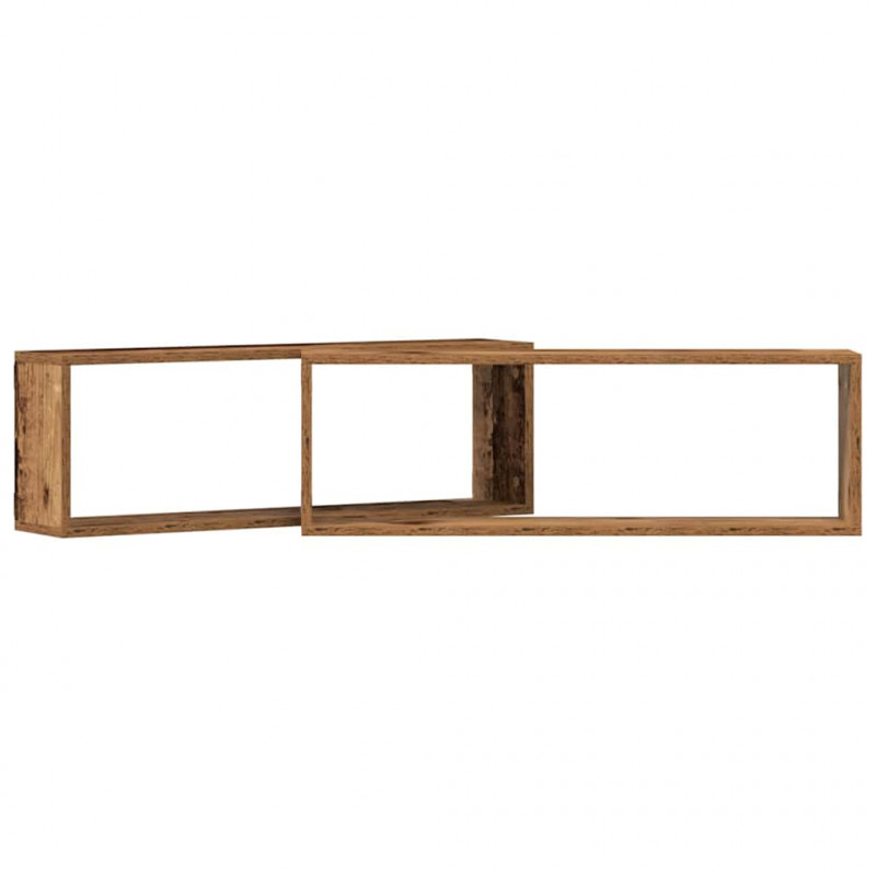 Półki ścienne z półką 2 pcs Stare drewno 80 x 15 x 26 cm