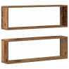 Półki ścienne z półką 2 pcs Stare drewno 80 x 15 x 26 cm