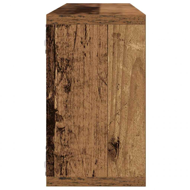 Półki ścienne z półką 2 pcs Stare drewno 80 x 15 x 26 cm