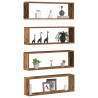 Półki ścienne z półką 4 pcs Stare drewno 80 x 15 x 26 cm