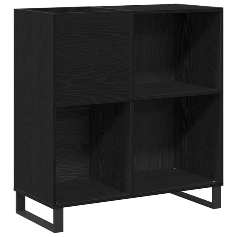 Szafka na płyty winylowe z półką Czarny Dąb 85 x 38 x 89 cm
