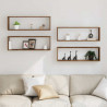 Półki ścienne z półką 4 pcs Stare drewno 80 x 15 x 26 cm