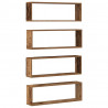 Półki ścienne z półką 4 pcs Stare drewno 80 x 15 x 26 cm