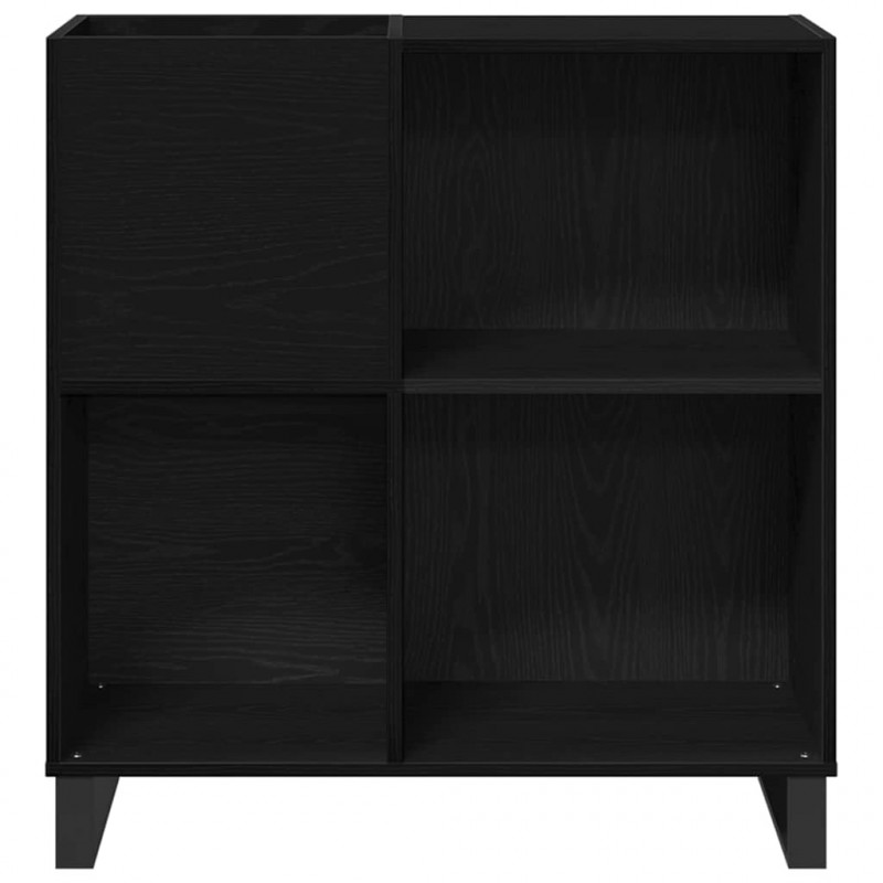 Szafka na płyty winylowe z półką Czarny Dąb 85 x 38 x 89 cm
