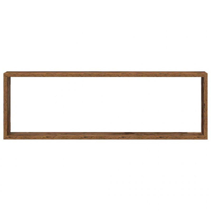 Półki ścienne z półką 4 pcs Stare drewno 80 x 15 x 26 cm