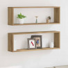 Półki ścienne z półką 2 pcs Dąb rzemieślniczy 80 x 15 x 26 cm
