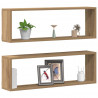 Półki ścienne z półką 2 pcs Dąb rzemieślniczy 80 x 15 x 26 cm