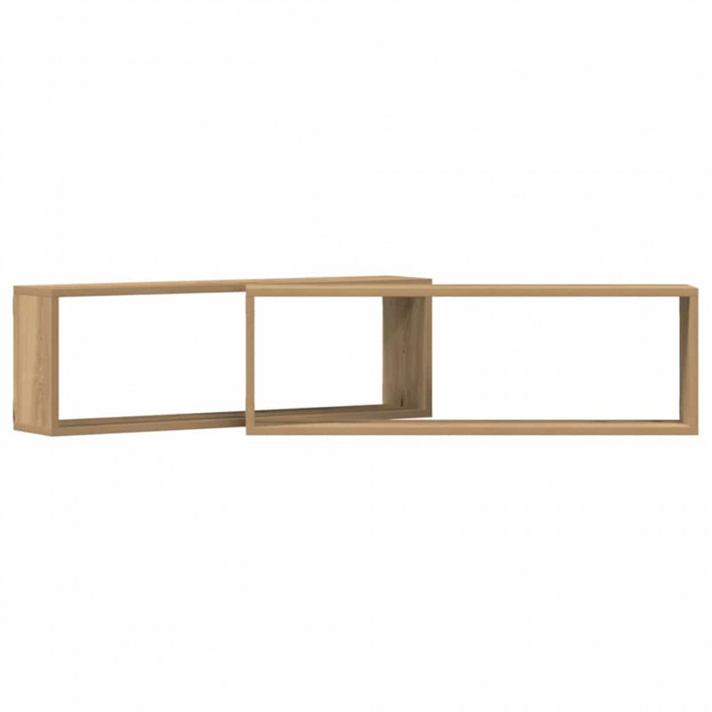Półki ścienne z półką 2 pcs Dąb rzemieślniczy 80 x 15 x 26 cm
