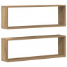 Półki ścienne z półką 2 pcs Dąb rzemieślniczy 80 x 15 x 26 cm
