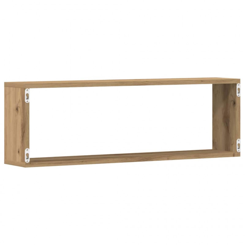 Półki ścienne z półką 2 pcs Dąb rzemieślniczy 80 x 15 x 26 cm