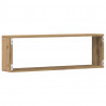Półki ścienne z półką 2 pcs Dąb rzemieślniczy 80 x 15 x 26 cm