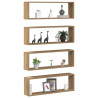 Półki ścienne z półką 4 pcs Dąb rzemieślniczy 80 x 15 x 26 cm