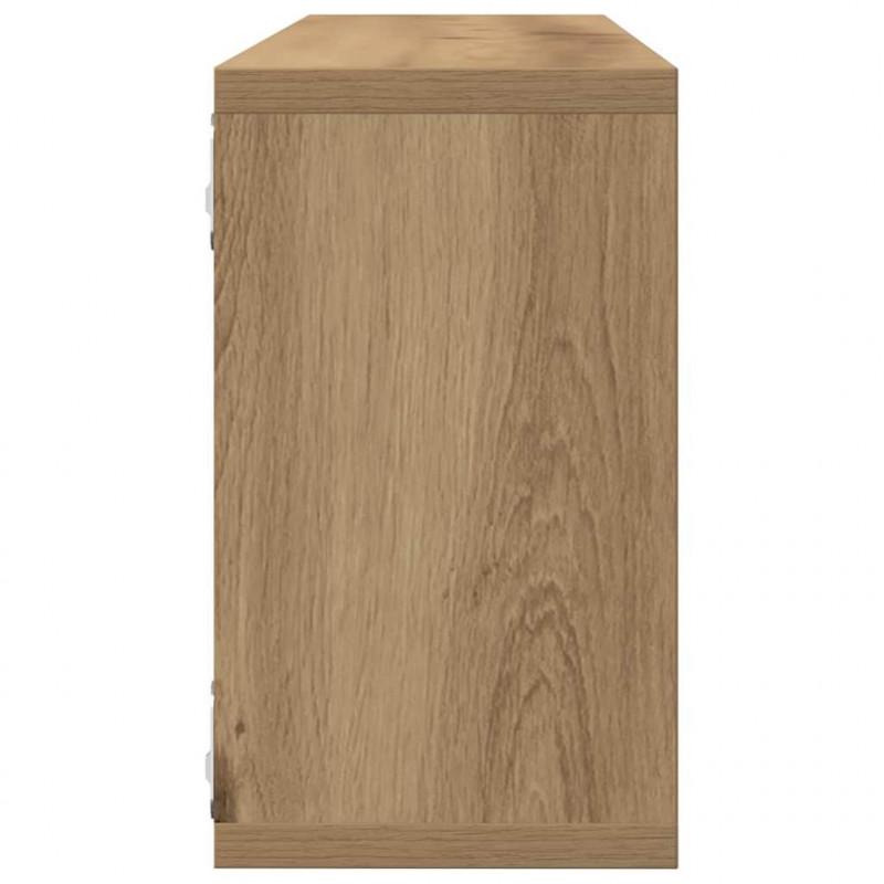 Półki ścienne z półką 4 pcs Dąb rzemieślniczy 80 x 15 x 26 cm