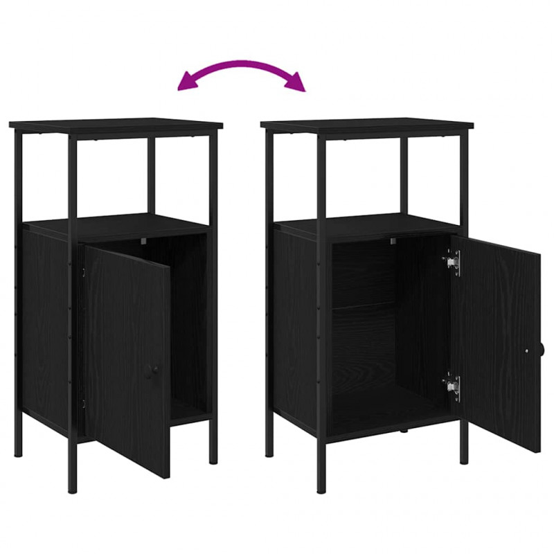 Szafka Nocna 2 pcs Czarny Dąb 41 x 31 x 80 cm