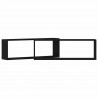 Półki ścienne z półką 2 pcs Czarny Dąb 80 x 15 x 26 cm
