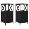 Szafka Nocna z szufladą 2 pcs Czarny Dąb 34 x 35,5 x 70 cm