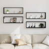 Półki ścienne z półką 4 pcs Czarny Dąb 80 x 15 x 26 cm