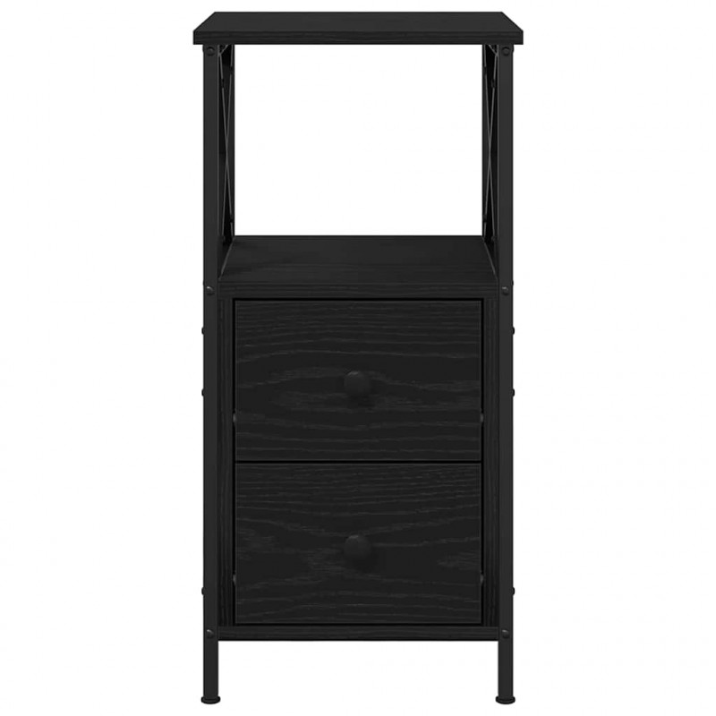 Szafka Nocna z szufladą 2 pcs Czarny Dąb 34 x 35,5 x 70 cm