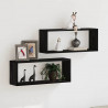 Półki ścienne z półką 2 pcs Czarny Dąb 60 x 15 x 23 cm