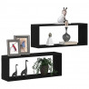 Półki ścienne z półką 2 pcs Czarny Dąb 60 x 15 x 23 cm