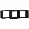 Półki ścienne z półką 2 pcs Czarny Dąb 60 x 15 x 23 cm