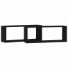 Półki ścienne z półką 2 pcs Czarny Dąb 60 x 15 x 23 cm