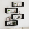 Półki ścienne z półką 4 pcs Czarny Dąb 60 x 15 x 23 cm