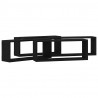 Półki ścienne z półką 4 pcs Czarny Dąb 60 x 15 x 23 cm