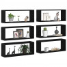 Półki ścienne z półką 6 pcs Czarny Dąb 60 x 15 x 23 cm