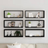 Półki ścienne z półką 6 pcs Czarny Dąb 60 x 15 x 23 cm
