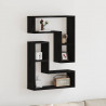 Półka ścienna z półką 2 pcs Czarny Dąb 50 x 15 x 85 cm