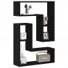 Półka ścienna z półką 2 pcs Czarny Dąb 50 x 15 x 85 cm