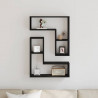 Półka ścienna z półką 2 pcs Czarny Dąb 50 x 15 x 85 cm
