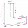Półka ścienna z półką 2 pcs Czarny Dąb 50 x 15 x 85 cm
