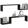 Półka ścienna z półką 2 pcs Czarny Dąb 100 x 15 x 20 cm