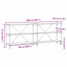 Konsola Czarny Dąb 200 x 30 x 75 cm Materiał drewnopochodny