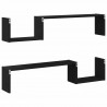 Półka ścienna z półką 2 pcs Czarny Dąb 100 x 15 x 20 cm