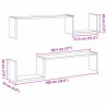 Półka ścienna z półką 2 pcs Czarny Dąb 100 x 15 x 20 cm