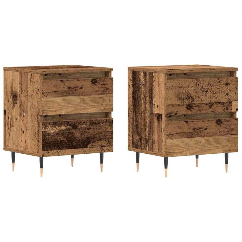 Szafka Nocna z szufladą 2 pcs Stare drewno 40 x 35 x 50 cm