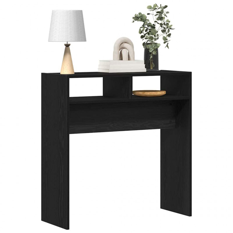 Konsola Czarny Dąb 78 x 30 x 80 cm Materiał drewnopochodny