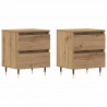 Szafka Nocna z szufladą 2 pcs Dąb rzemieślniczy 40 x 35 x 50 cm