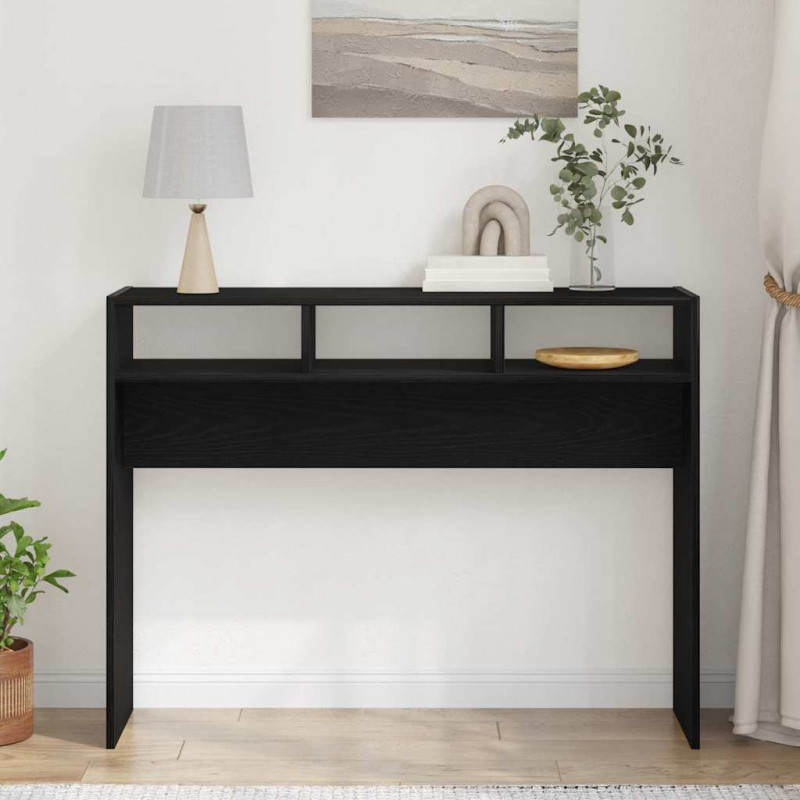 Konsola Czarny dąb 105 x 30 x 80 cm Materiał drewnopochodny