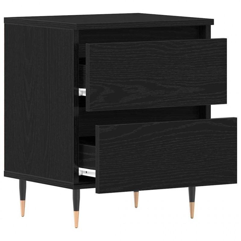 Szafka Nocna Czarny Dąb 40 x 35 x 50 cm Materiał drewnopochodny