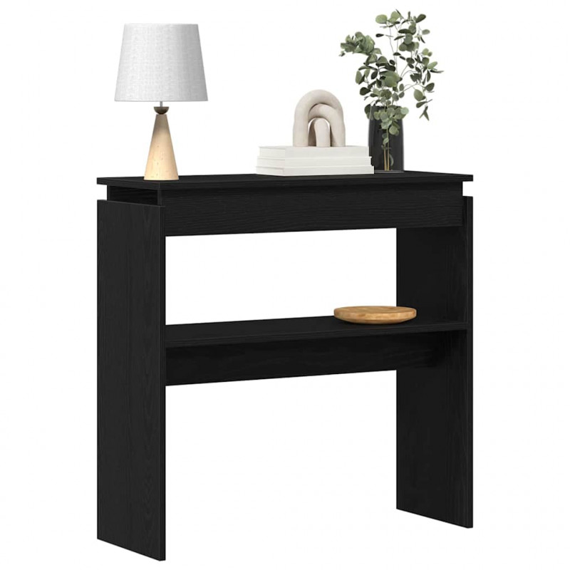 Konsola Czarny Dąb 80 x 30 x 80 cm Materiał drewnopochodny